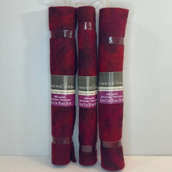 Dimensions 100% Wool Felt Marbled Red Blended Felt Garnet Needle Felting Crafts - Picture 1 of 13